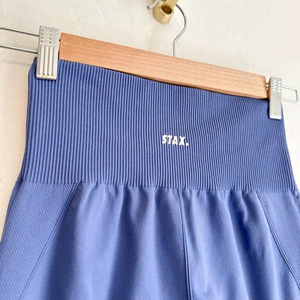 Stax | Seamless Premium Collection Athletic Biker‎ Shorts in Blue - Image 4