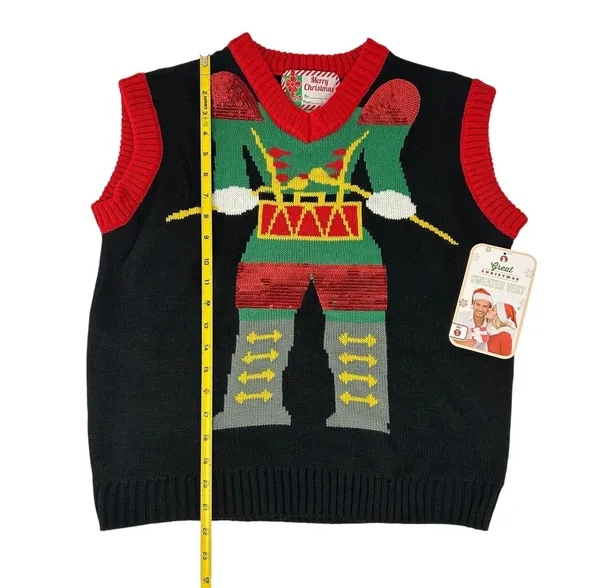 Great Christmas Ugly Sweater Vest Elf Body Mens Small Holiday Festive Merry NWT - Image 2
