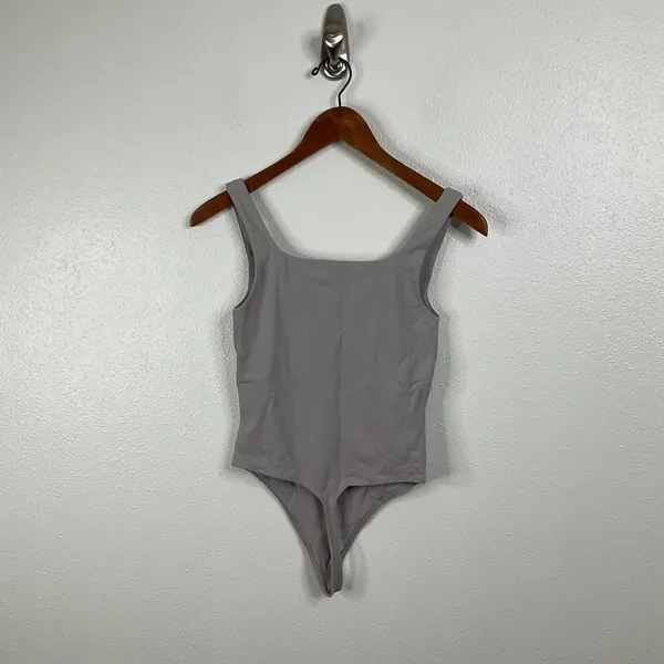 Babaton Gray Square Neck Bodysuit Size‎ Small - Image 2