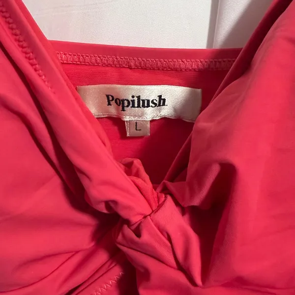 NWT Popilush Pink Twist Front Tummy Control One Piece Swimsuit Shapewear Large - Image 6