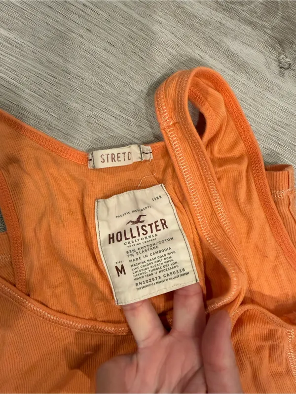Hollister Y2K Ribbed Orange Tank Size Medium - Image 6