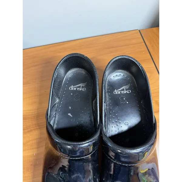 Dansko Professional Leather Clogs Black Patent Womens 43 Career Non Slip‎ - Image 4