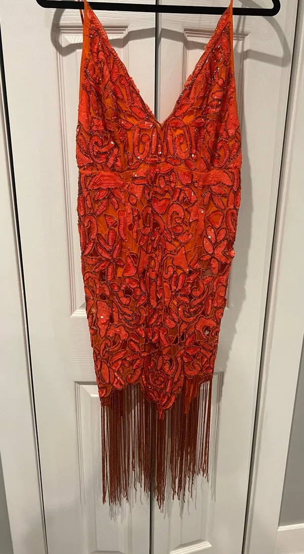 As Seen On Screen EDITION Sequin Cutwork Cami Midi Dress with Fringe (8) - Image 4