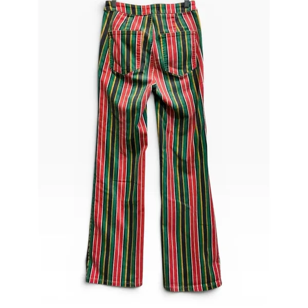 RARE Free People Seneca Printed Striped Straight Leg Jeans 70s Boho‎ 26 - Image 3