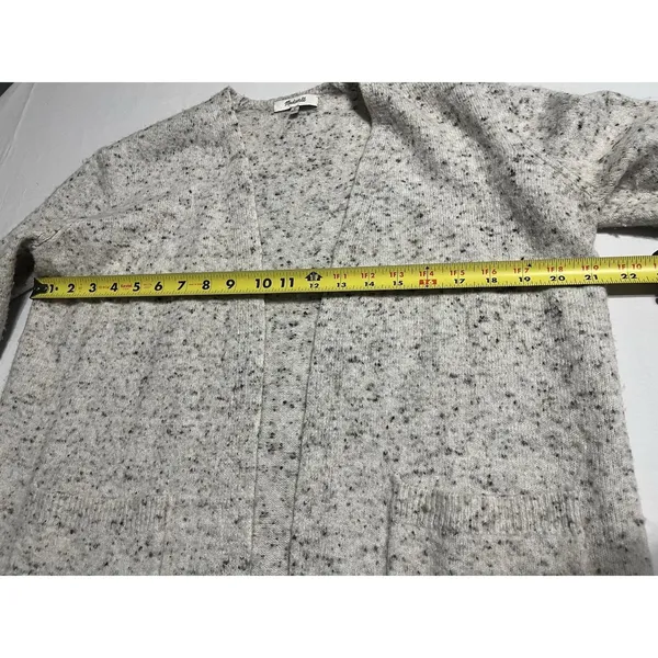 Madewell Donegal Kent Cardigan Sweater Medium Wool Blend Long Coziest Yarn Cream - Image 7