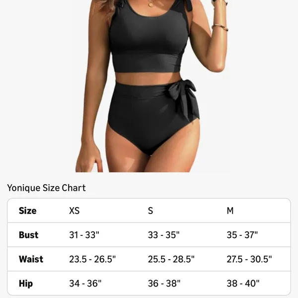 Yonique High Waisted Tummy Control Bikini Modest Bathing Suit 2PC swimsuit - Image 5