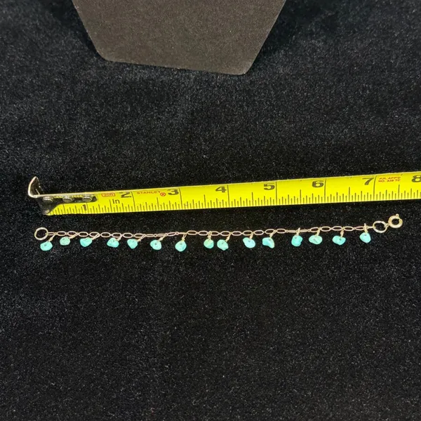 Unbranded Turquoise Jewelry Set Blue Silver color Teardrop Earrings Bracelet 3pc - Image 3