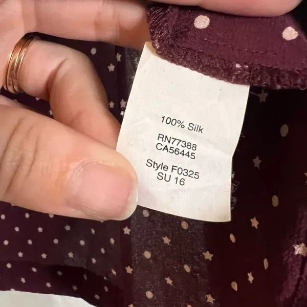 Madewell Burgundy Silk Tank Blouse in Star Mix Medium - Image 9