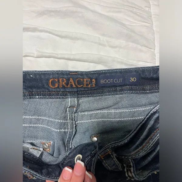GRACE IN LA Bootcut Blue Jeans - Image 5