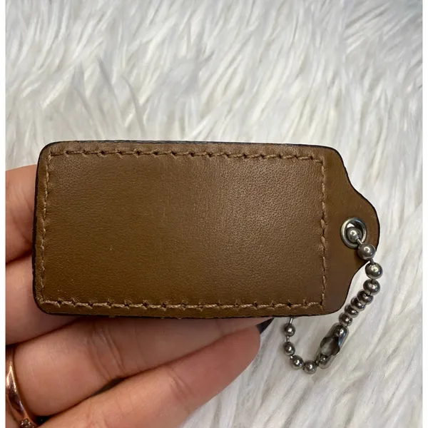 2" COACH Brown Fob Bag Charm Hang tag Hangtag - Image 2