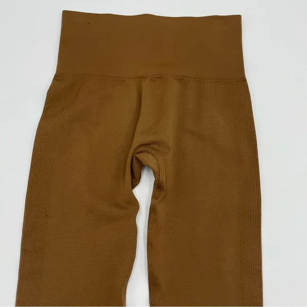 Set Active Leggings Brown Women Size XS Running‎ Yoga Athletic Micro Fiber Nylon - Image 6
