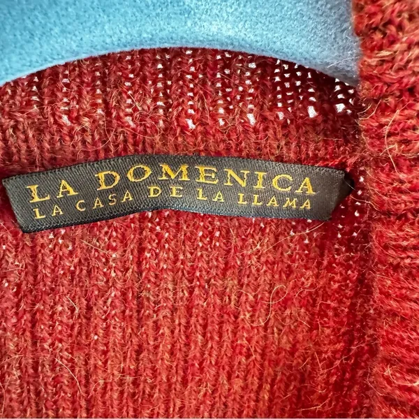 La Domenica La Casa De La Llama 100% Baby Llama‎ Burnt Orange Cardigan Sweater L - Image 5