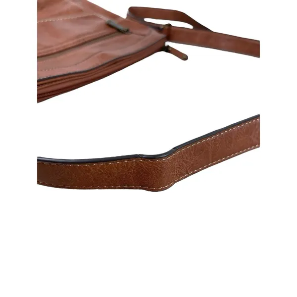 b.ø.c Born Concept Cognac Brown Faux Leather Crossbody Bag Messenger Purse - Image 7