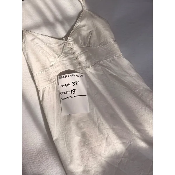 NWT Brandy Melville White Cotton Babydoll Mini Dress Lace Trim Button Front OS - Image 5