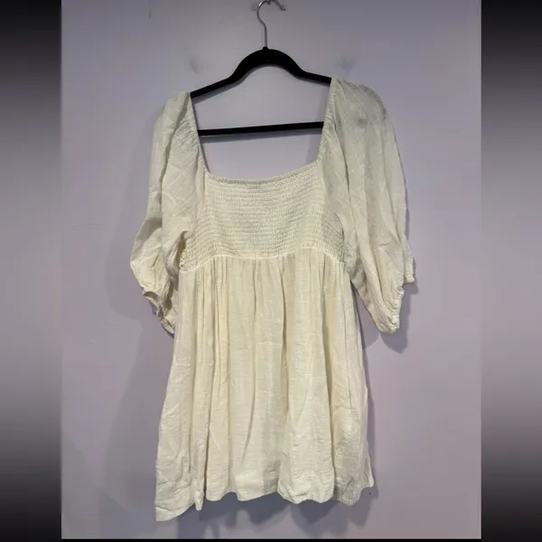 White boho mustard seed‎ cotton dress - Image 5