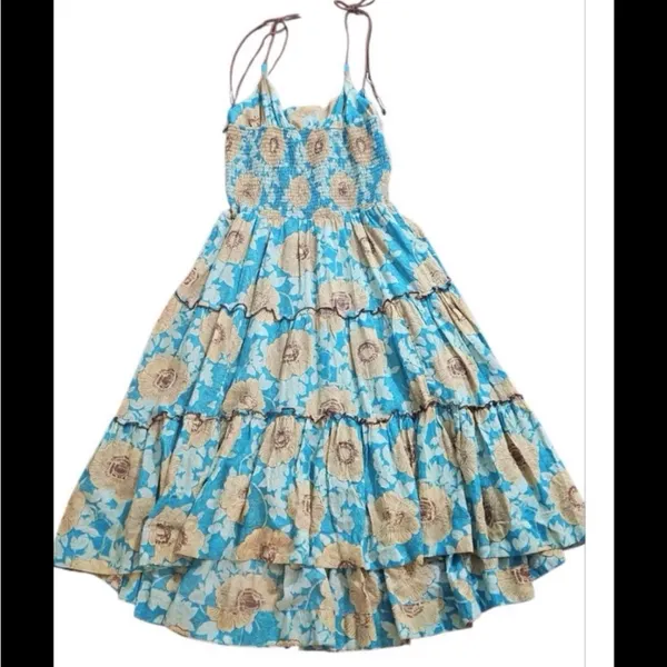 Free People Adriel Tie Strap Tiered Midi Dress NWT Size L - Image 4