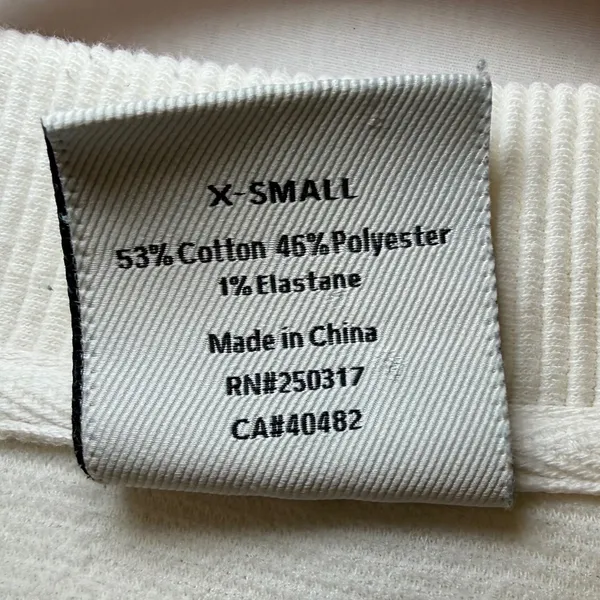 Varley Horton Side Zip Active Sweatshirt Oversized XS Ivory Cream Ribbed Flawed‎ - Image 4