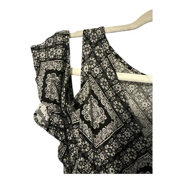 AQUA Black/White‎ Printed Maxi Dress, Large - Image 3