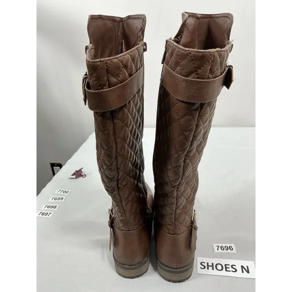 Woman’s Excellent Condition Forever Quilted Knee High Riding Boots 8.5 Brown - Image 4