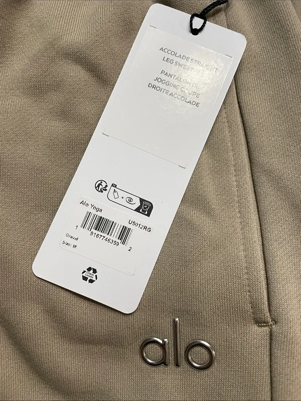 ALO Yoga NWT Accolade Straight Leg Sweatpants Gravel Size M - Image 8