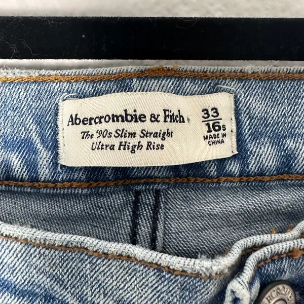 Abercrombie & Fitch Size 33/16S Womens Jeans 90s Slim Straight Ultra High Rise‎ - Image 3