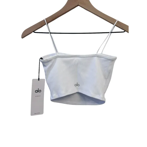 Alo Yoga Goddess Ribbed Bandeau Top White XS NWT SOLD OUT - Image 8