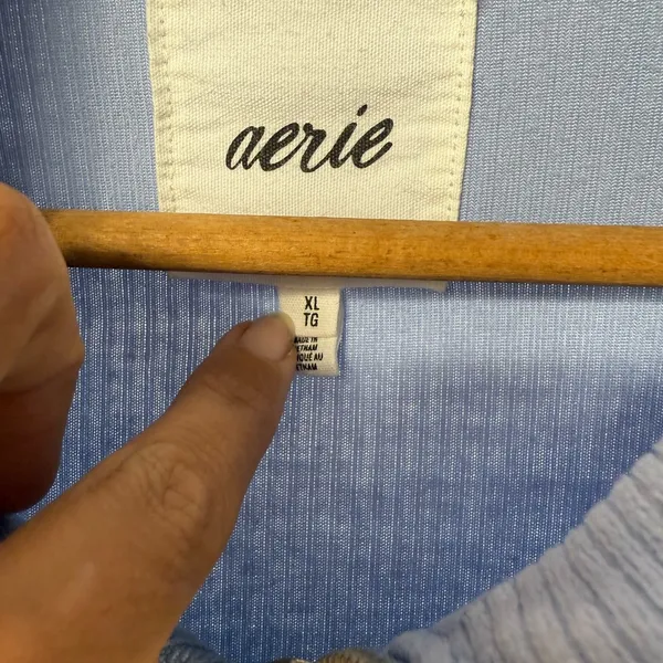Aerie‎ Groove On Cropped Corduroy Utility Jacket in Powder Blue Size XL - Image 4