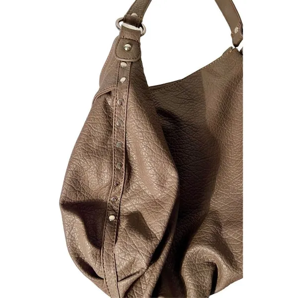 Nine West Large Gray Faux Pebble Leather Shoulder Bag - Image 7