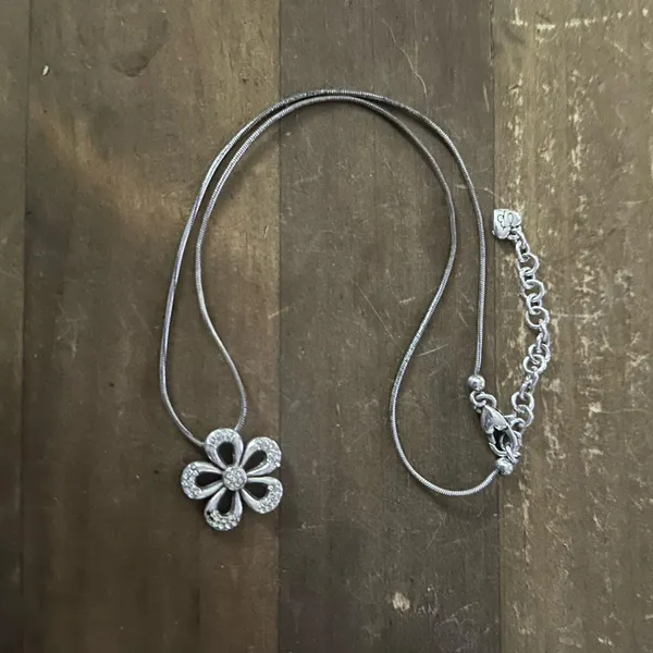 Brighton silver tone infinity flower pendant necklace - Image 2