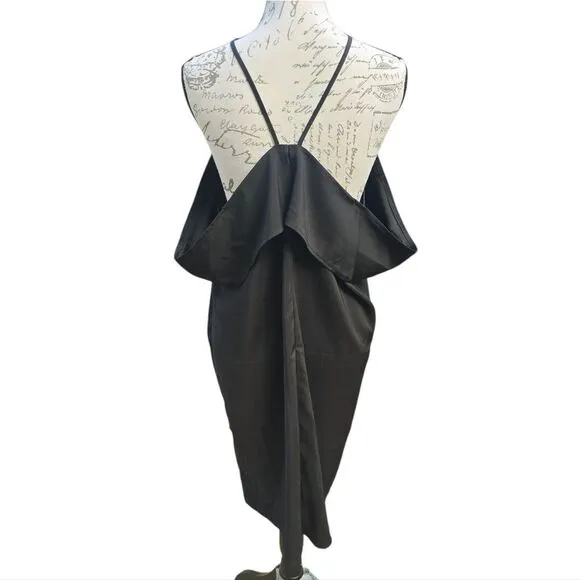 Asos NWT Black Halter Off The Shoulder‎ Mini Dress Size 14 - Image 4