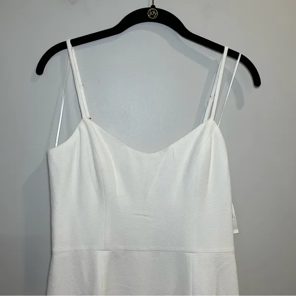 Dress the Population Mira‎ White Spaghetti-Strap Ruffle-Hem Mini Dress NWT - Image 6