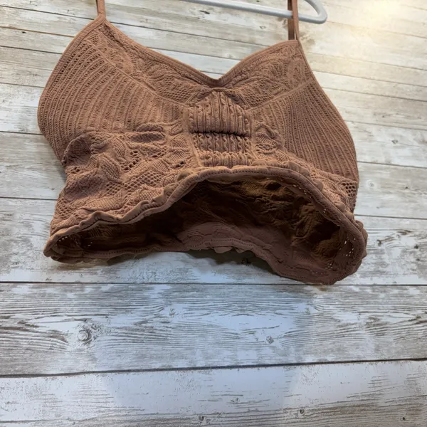 Free People Intimately FP Womens XS/S Bralette Top Rosie Longline Brown Made USA - Image 4