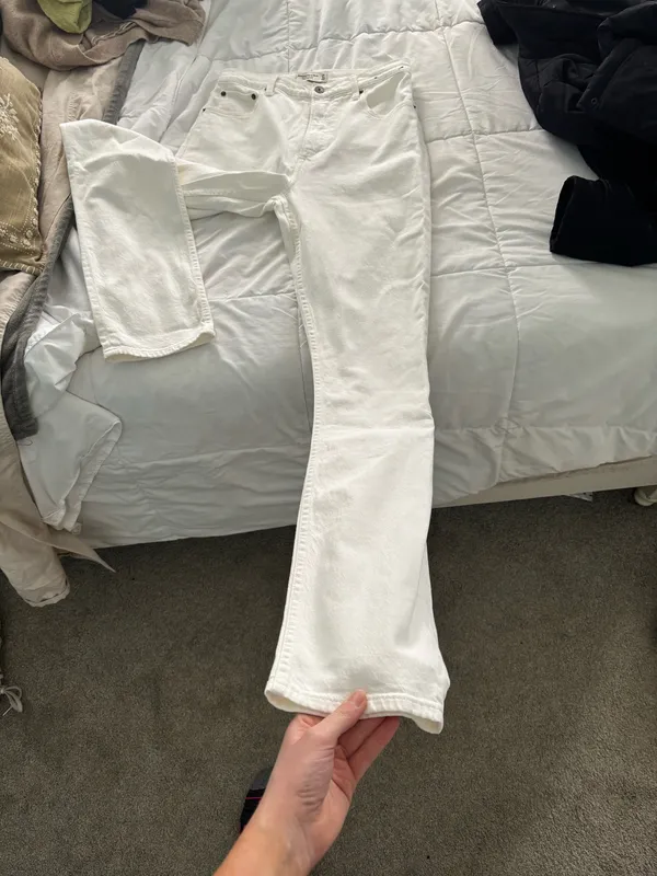Abercrombie White Slim Straight Jeans High-Rise The Ultra - Image 4