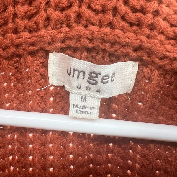 Umgee M cowl neck burnt orange knit sweater fall autumn casual office winter - Image 5