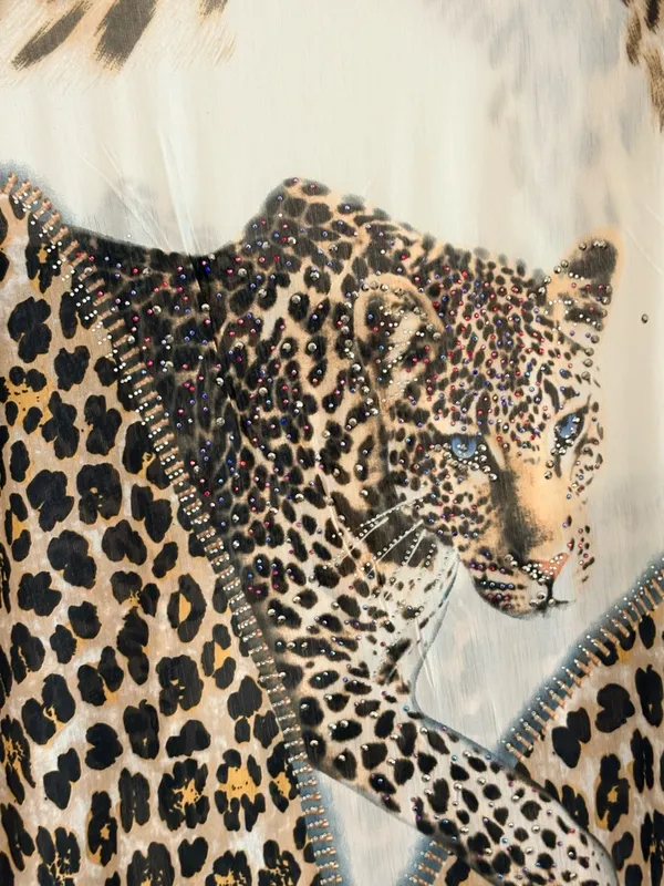 Blossom by P Leopard-Print Women's Blouse in Tan and Black OS - Image 3