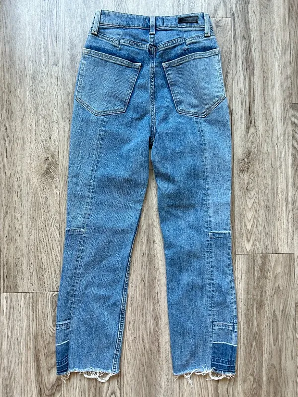 Abercrombie & Fitch Zoe Natural Rise Straight Leg Patchwork Ankle Jeans Size 26 - Image 8