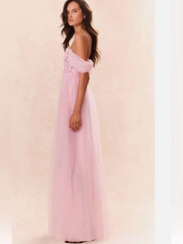 LoveShackFancy Dantine Ballet Embellished Tulle Evening Gown Maxi Dress S 14 - Image 3