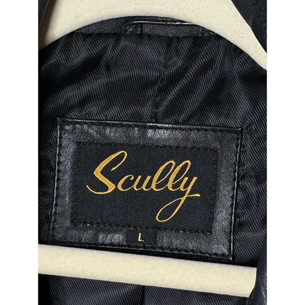 Scully Corrissa Eagle Studded Lamb Leather Moto Jacket Black L Western - Image 4