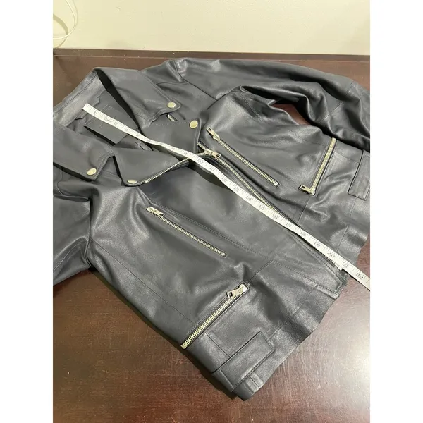 Rawtus Japanese Designer Goatskin Leather Moto Jacket Black 40 M - Image 12