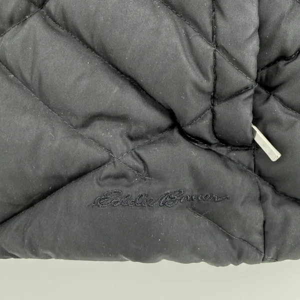Eddie Bauer Womens Black Quilted Goose Down Puffer Vest Size M Full Zip‎ Outdoor - Image 2