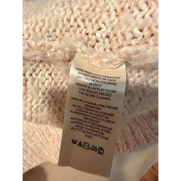 Free People Womens Cardigan M Beige Marled Oversized Open Front Knit Sweater - Image 6