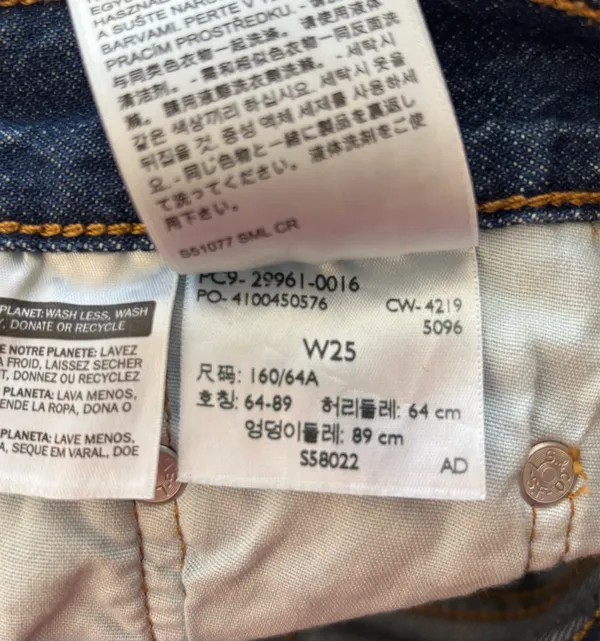 Levi's 501 Denim Jean Shorts Cuffed Button FlySize 25 - Image 5