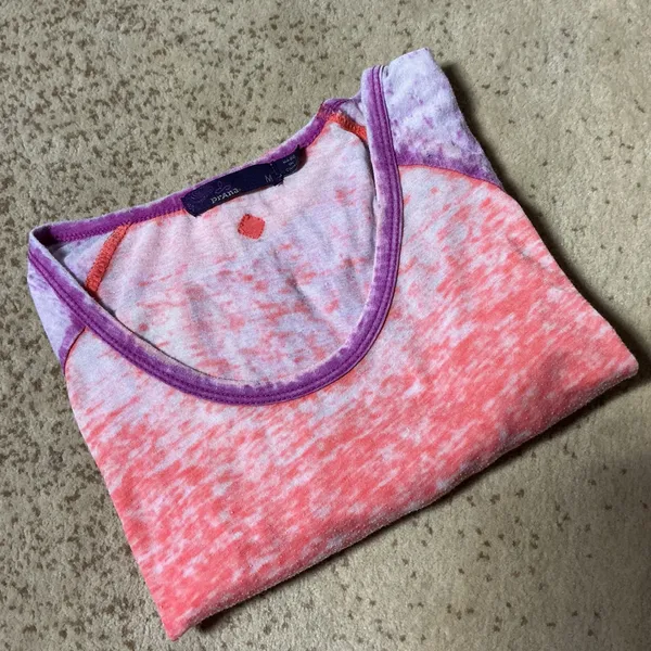 Prana Burnout Raglan Baseball‎ T-Shirt Womens Medium Coral Purple Sporty Active - Image 6