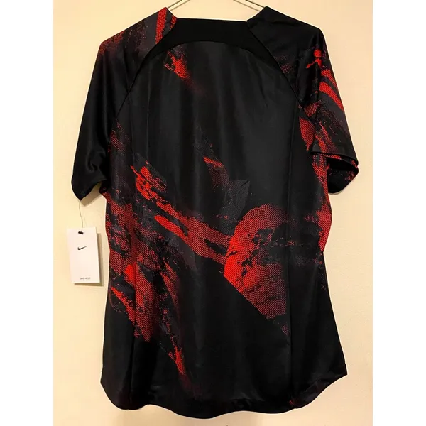 NWT Women's Nike Dri-Fit Canada Short‎ Sleeve Pre-Match Top Size Large Red Black - Image 3