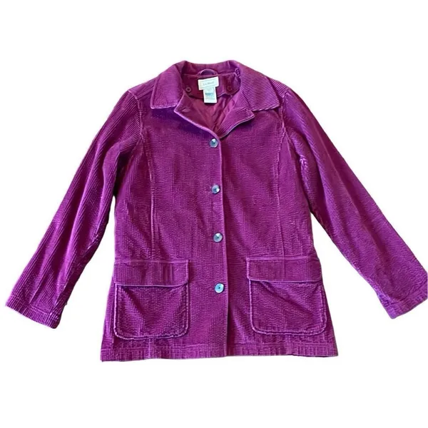 L.L. Bean pink corduroy lined jacket size medium - Image 2