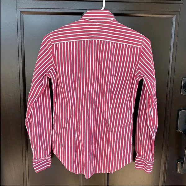 EUC Ralph Lauren Sport Button Down Striped Top Dual Embroidered Ponies Size 2 - Image 7