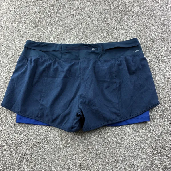 Nike Dri Fit Womens XL Running Short Blue Drawstring Athletic Active Performance - Image 7