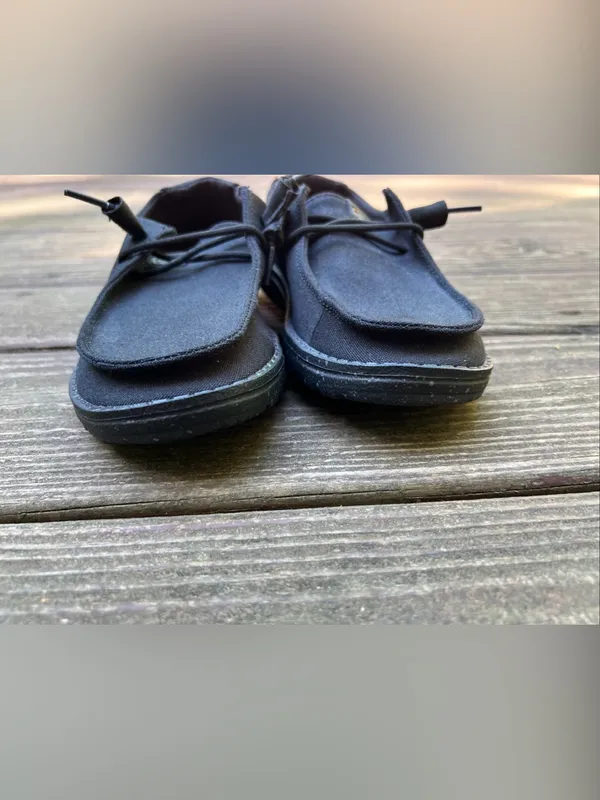 Hey Dude Wendy Canvas Mono Women’s Black Minimalist Loafers/Shoes|Size:W5 EU:36 - Image 4