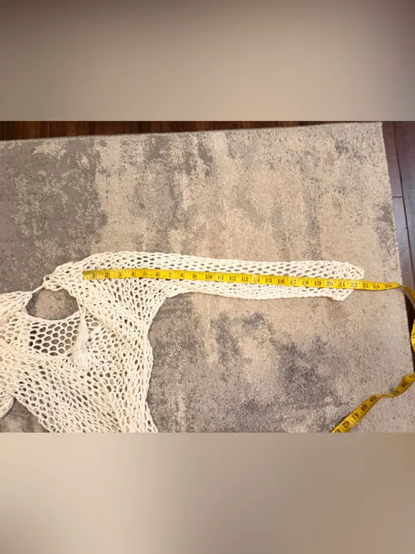 Women's Cream Crochet Beach Cover-Up Dress - Image 6