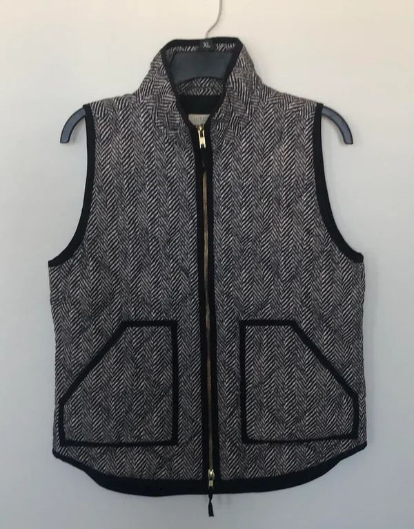 J Crew Herringbone Quilted Vest S - Image 2